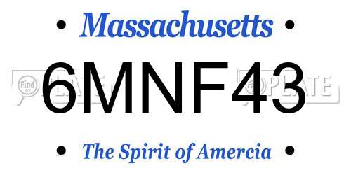 6MNF43 Massachusetts License Plate