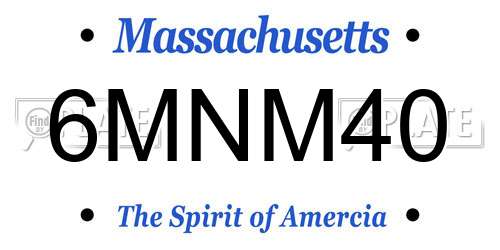 6MNM40 Massachusetts License Plate