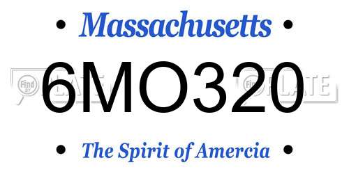 6MO320 Massachusetts License Plate