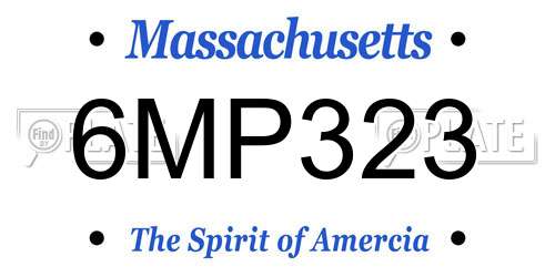 6MP323 Massachusetts License Plate