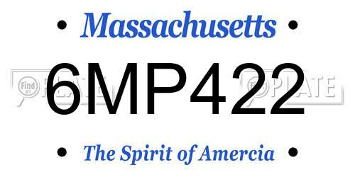6MP422 Massachusetts License Plate
