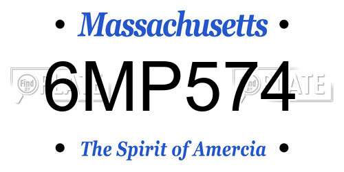6MP574 Massachusetts License Plate