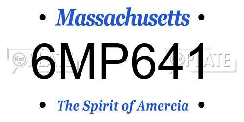 6MP641 Massachusetts License Plate