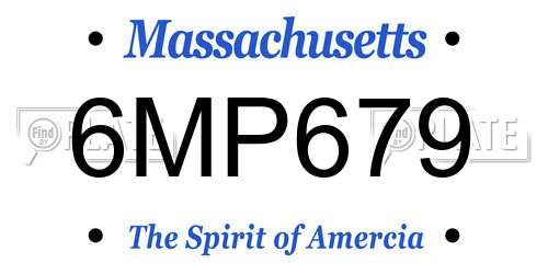 6MP679 Massachusetts License Plate