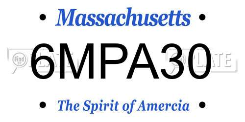 6MPA30 Massachusetts License Plate