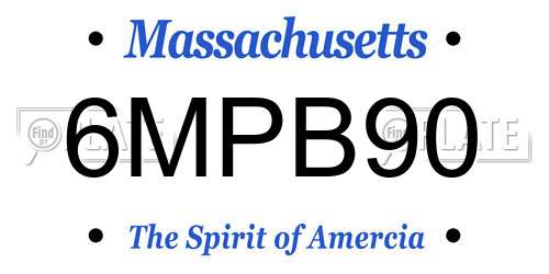 6MPB90 Massachusetts License Plate