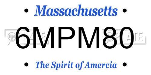 6MPM80 Massachusetts License Plate