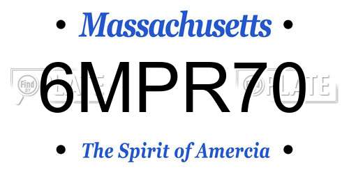 6MPR70 Massachusetts License Plate