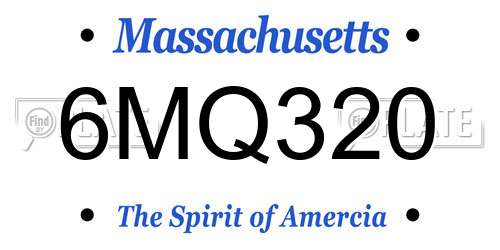 6MQ320 Massachusetts License Plate