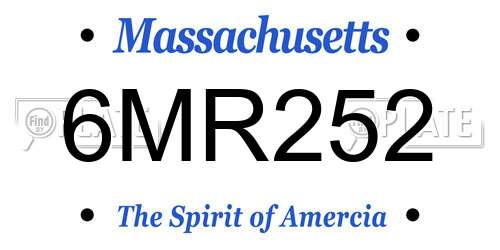 6MR252 Massachusetts License Plate