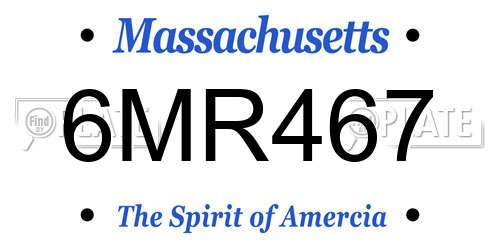 6MR467 Massachusetts License Plate