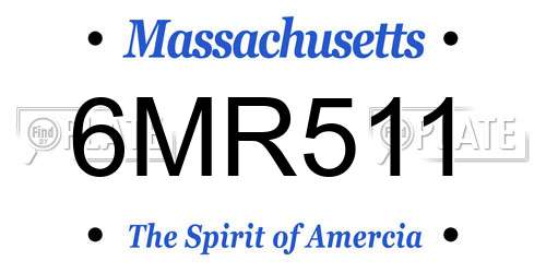 6MR511 Massachusetts License Plate