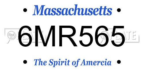 6MR565 Massachusetts License Plate