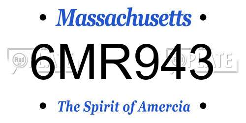 6MR943 Massachusetts License Plate