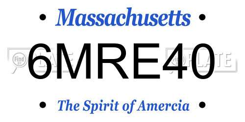6MRE40 Massachusetts License Plate