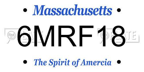 6MRF18 Massachusetts License Plate
