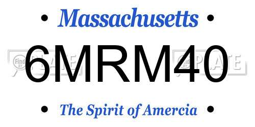 6MRM40 Massachusetts License Plate