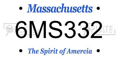 6MS332 Massachusetts License Plate