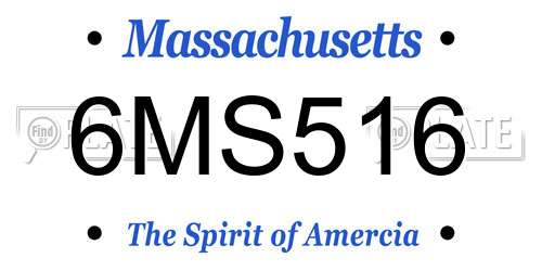 6MS516 Massachusetts License Plate