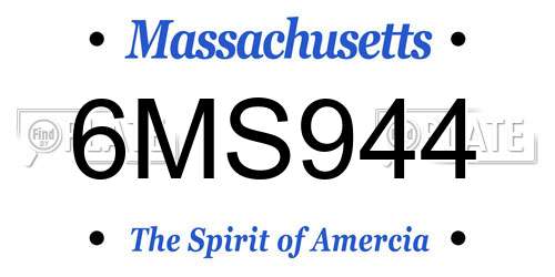 6MS944 Massachusetts License Plate
