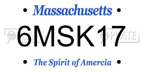 6MSK17 Massachusetts License Plate