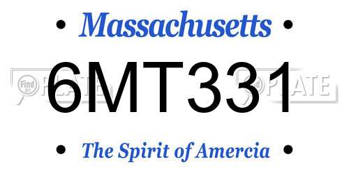 6MT331 Massachusetts License Plate