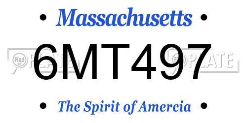 6MT497 Massachusetts License Plate