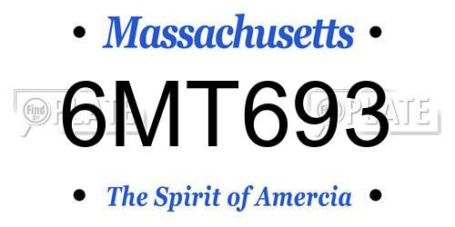 6MT693 Massachusetts License Plate