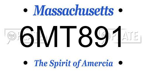 6MT891 Massachusetts License Plate