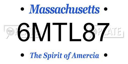 6MTL87 Massachusetts License Plate