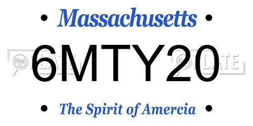 6MTY20 Massachusetts License Plate
