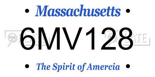 6MV128 Massachusetts License Plate