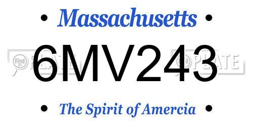 6MV243 Massachusetts License Plate