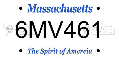 6MV461 Massachusetts License Plate