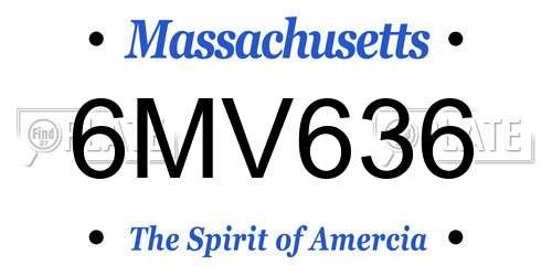 6MV636 Massachusetts License Plate