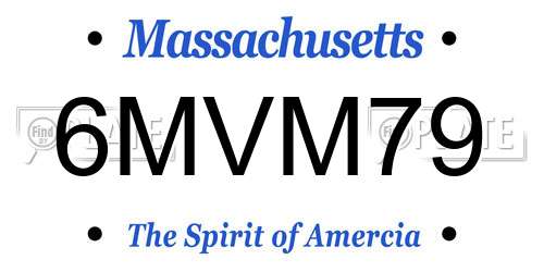 6MVM79 Massachusetts License Plate