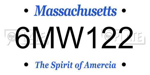 6MW122 Massachusetts License Plate