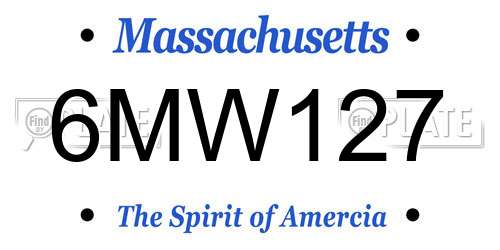 6MW127 Massachusetts License Plate
