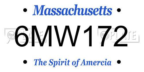 6MW172 Massachusetts License Plate