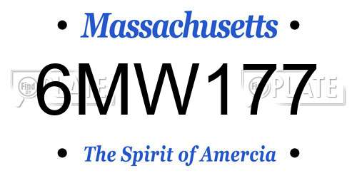 6MW177 Massachusetts License Plate