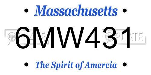 6MW431 Massachusetts License Plate