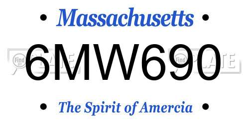 6MW690 Massachusetts License Plate