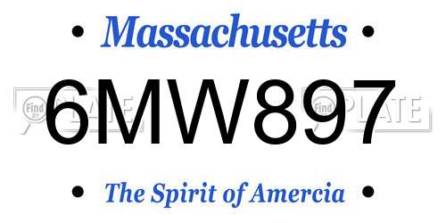 6MW897 Massachusetts License Plate