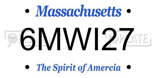 6MWI27 Massachusetts License Plate