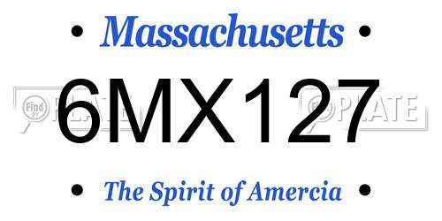 6MX127 Massachusetts License Plate