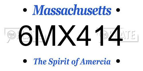 6MX414 Massachusetts License Plate