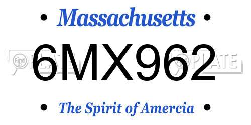 6MX962 Massachusetts License Plate