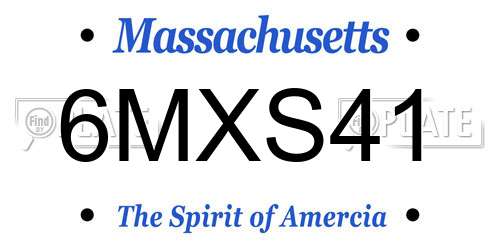 6MXS41 Massachusetts License Plate