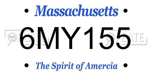 6MY155 Massachusetts License Plate