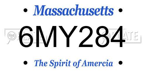 6MY284 Massachusetts License Plate